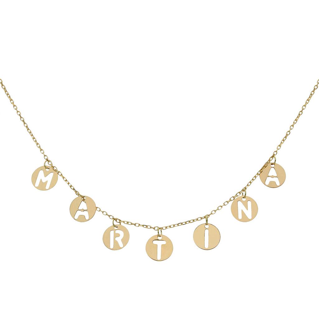 GARGANTILLA NOMBRE MINI CHARMS ORO 18KL