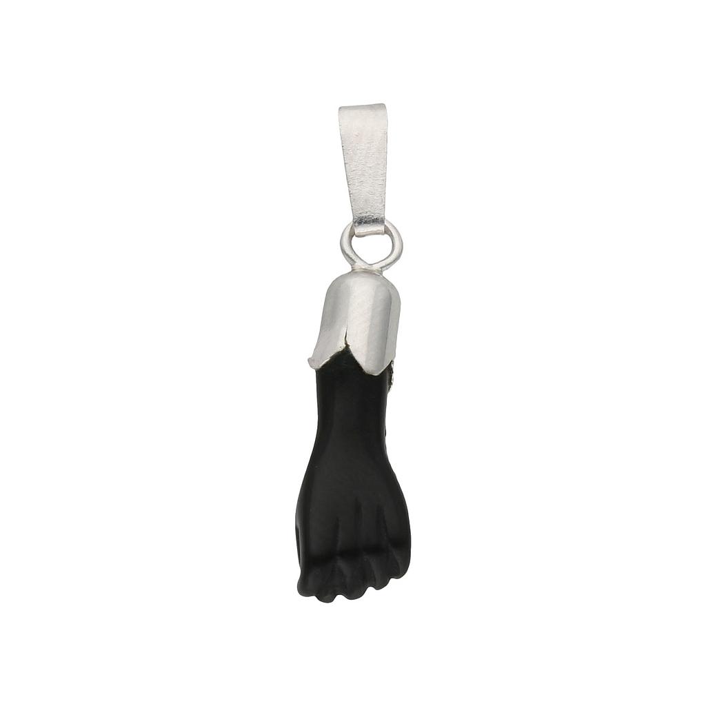 HIGA MEDIANA MANO NEGRA PLATA 925MM