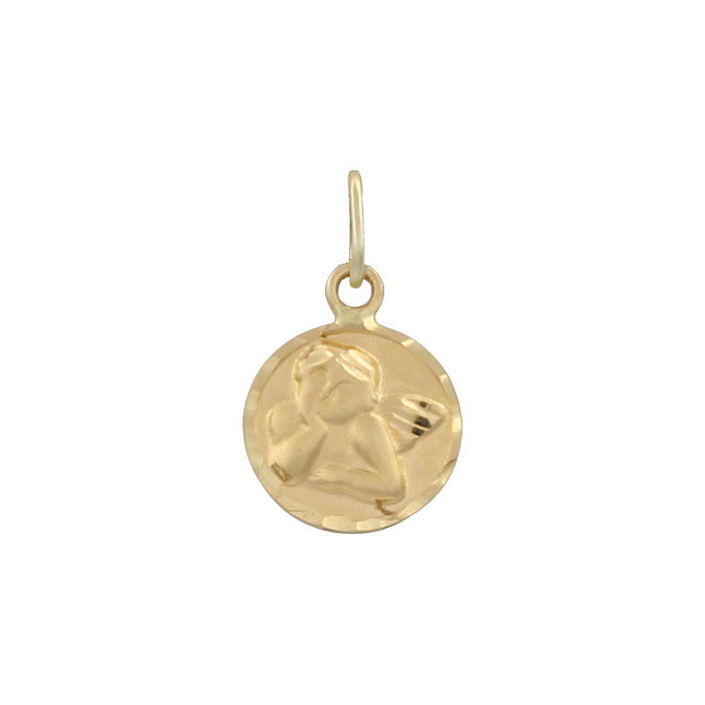 MEDALLA LENTEJA EN ORO 18KL ANGEL - 9MM