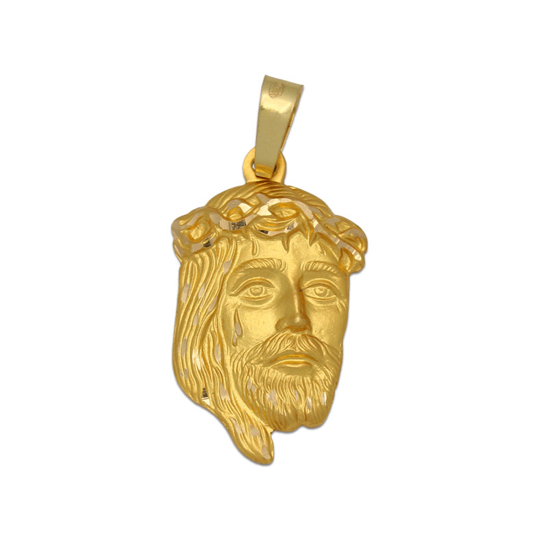 MEDALLA ORO 18KL CARA DE CRISTO 15X25MM
