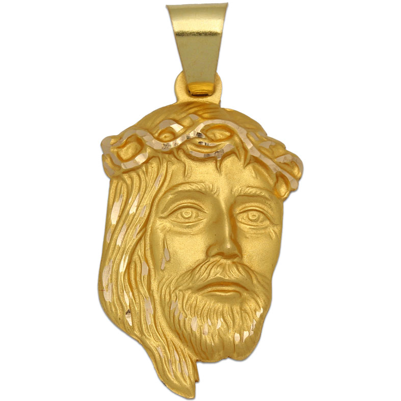 MEDALLA ORO 18KL CARA DE CRISTO 24X40MM