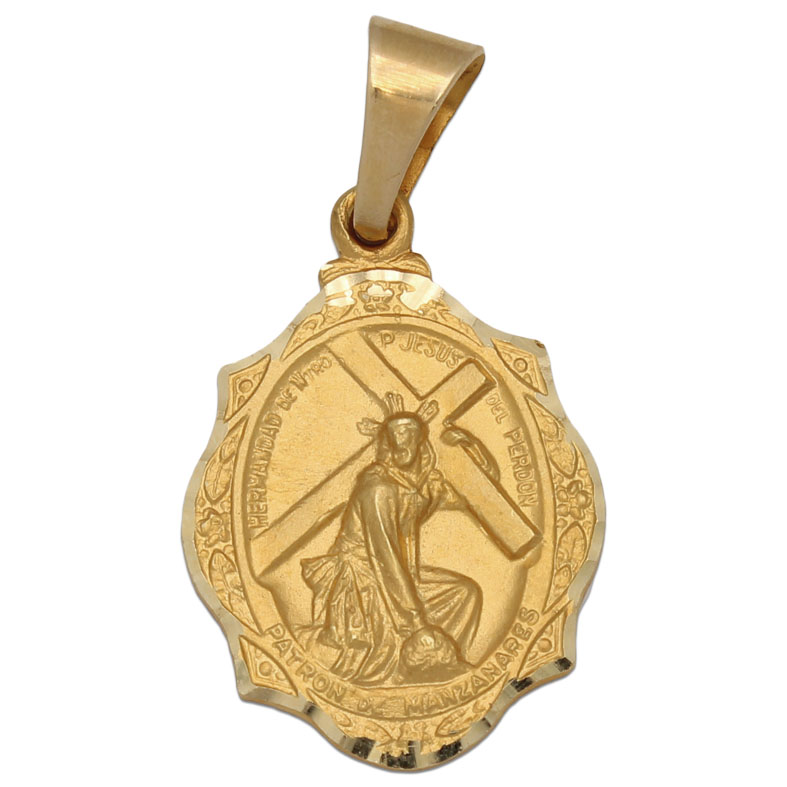 MEDALLA ORO 18KL CRISTO DEL PERDON-18X26