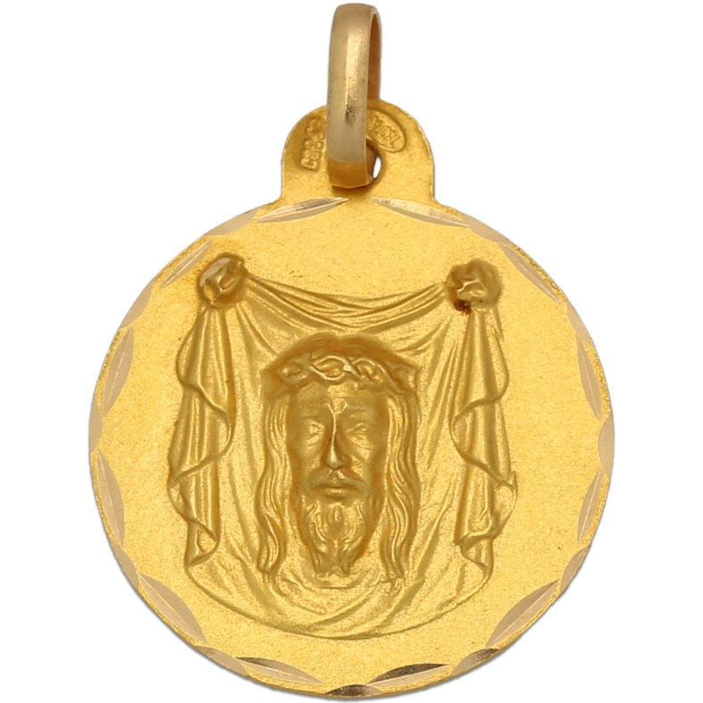 MEDALLA ORO 18KL SANTA FAZ MEDIDA 19MM