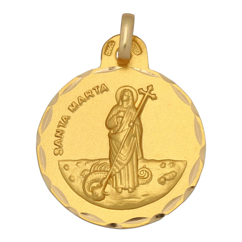MEDALLA ORO 18KL SANTA MARTA- 21MM