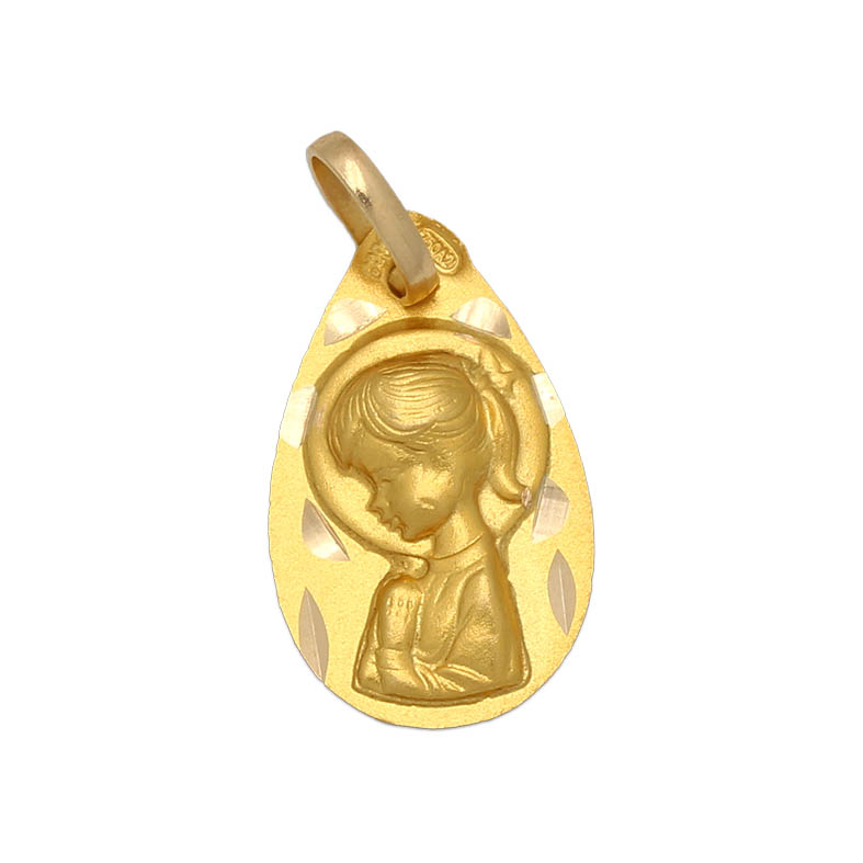 MEDALLA ORO 18KL V. NIÑA MEDIDA 11X18 MM