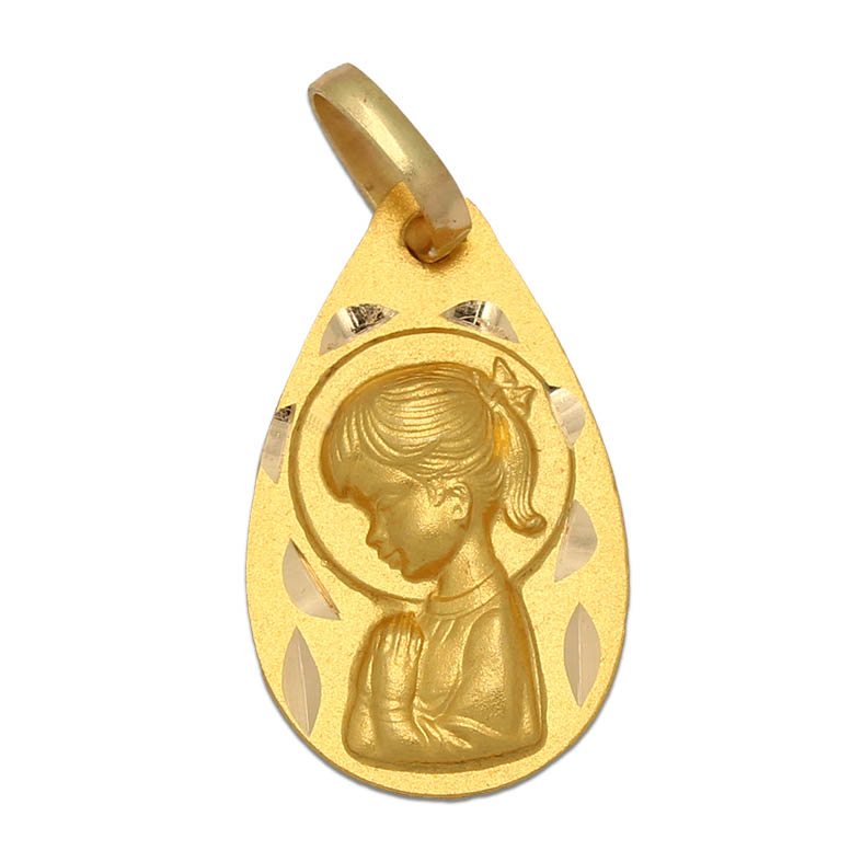 MEDALLA ORO 18KL VIRGEN NIÑA - 13x22MM