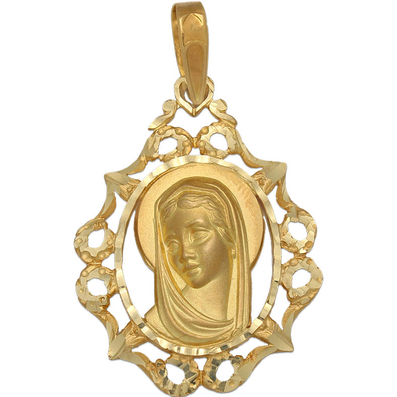 MEDALLA ORO 18KL VIRGEN NIÑA - 25x34MM