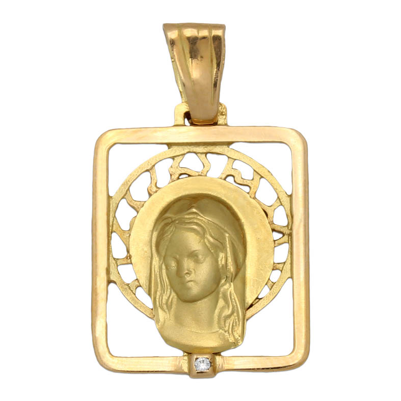 MEDALLA ORO 18KL VIRGEN NIÑA DE 17X21MM