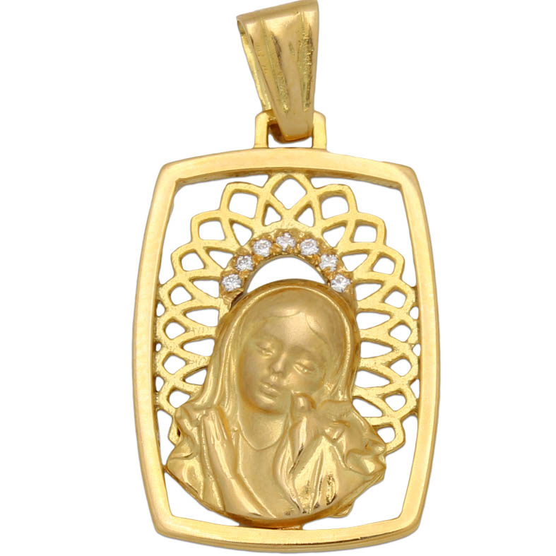 MEDALLA ORO 18KL VIRGEN NIÑA DE 17X25MM