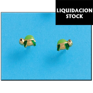 PENDIENTE TORTUGA - PLATA 90 Y ORO 10