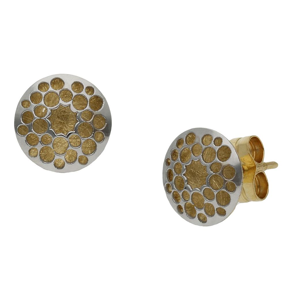 PENDIENTES BICOLOR ORO 18KL - 8MM