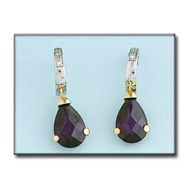 PENDIENTES BICOLOR ORO 18KL AMATISTA