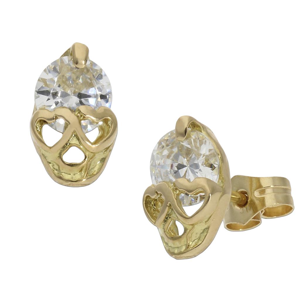 PENDIENTES CALAVERA ORO 18KL CIRCONITAS