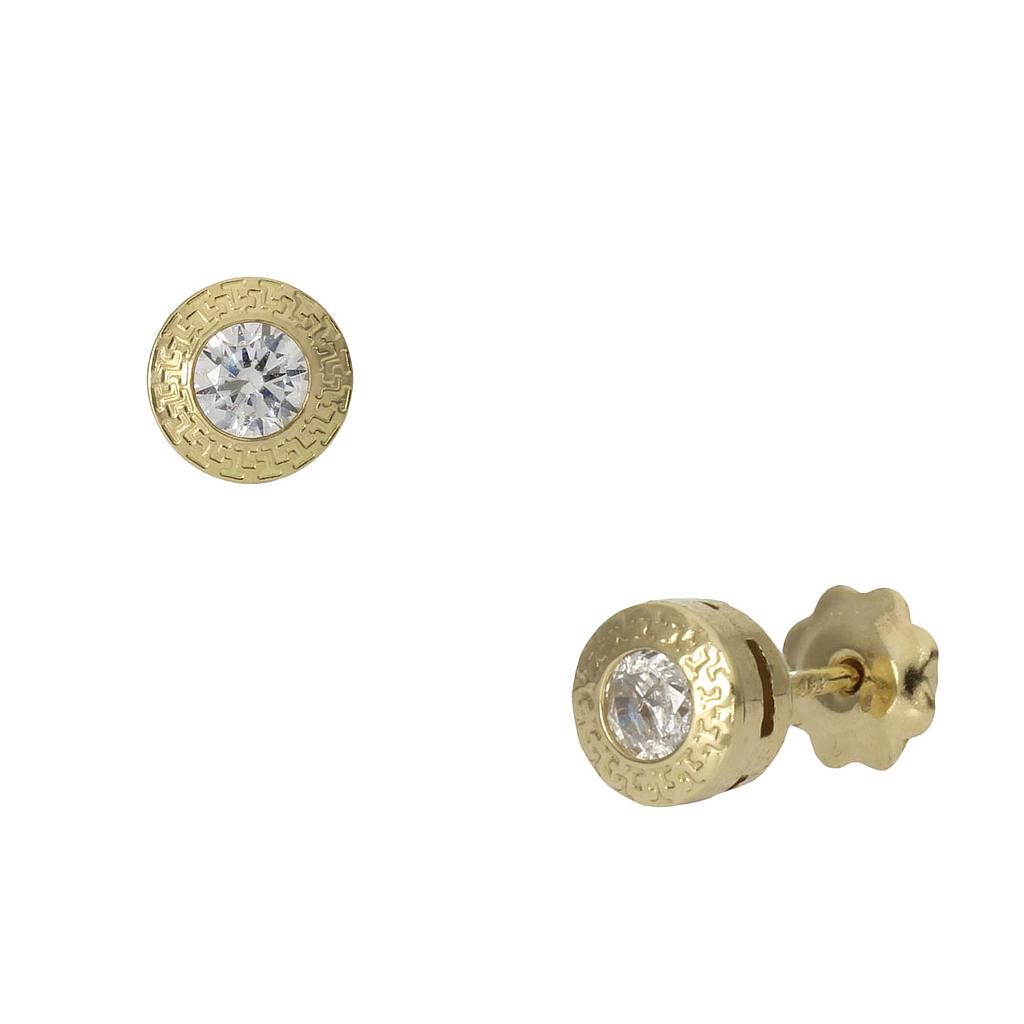 PENDIENTES CHATON ORO 18KL - 5MM
