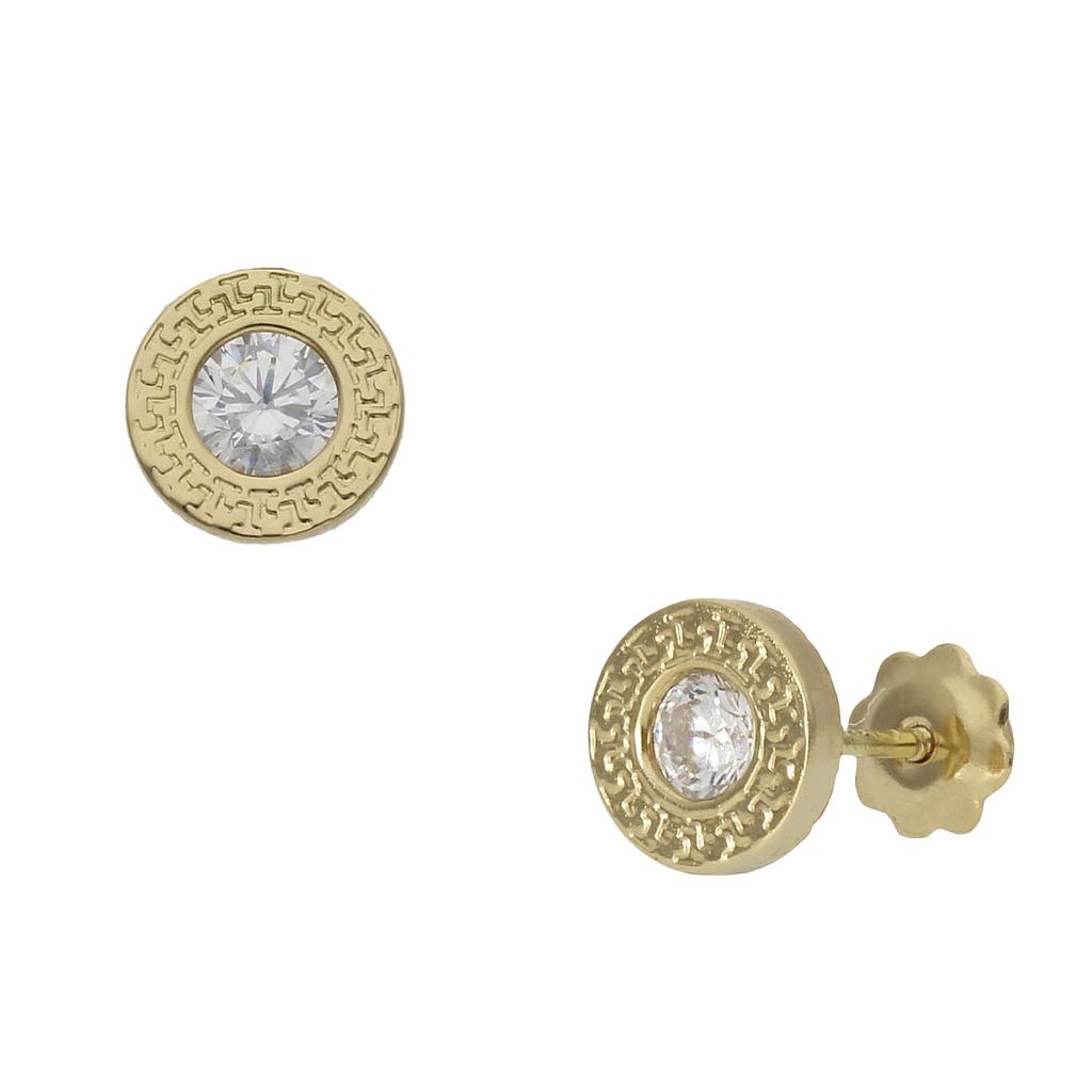 PENDIENTES CHATON ORO 18KL - 6.50MM