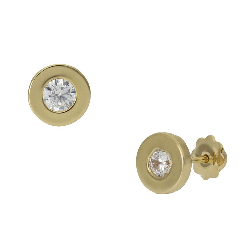 PENDIENTES CHATON ORO 18KL - 6.5MM