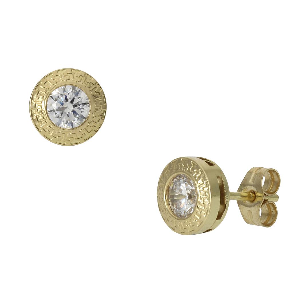 PENDIENTES CHATON ORO 18KL - 7.5MM