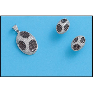 PENDIENTES CIRCONITAS NEGRAS PLATA 925MM