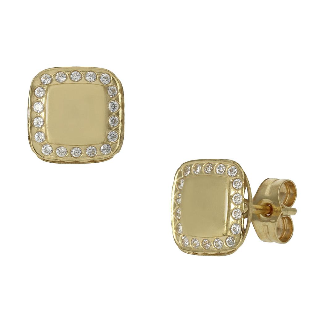 PENDIENTES CUADRADOS ORO 18KL - 8X8MM