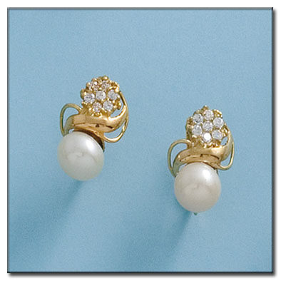 PENDIENTES EN ORO 18KL CON PERLAS