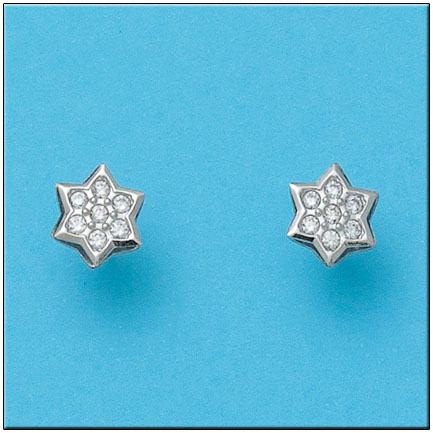 PENDIENTES EN ORO BLANCO 18KL ESTRELLAS