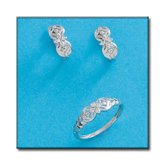 PENDIENTES EN ORO BLANCO DE 18KL
