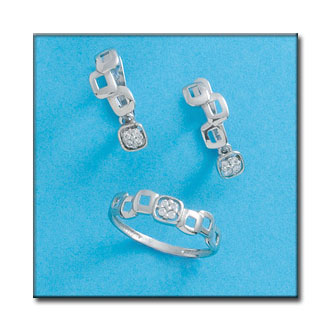 PENDIENTES EN ORO BLANCO DE 18KL 