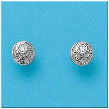 PENDIENTES EN ORO BLANCO DE 18KL REDONDO