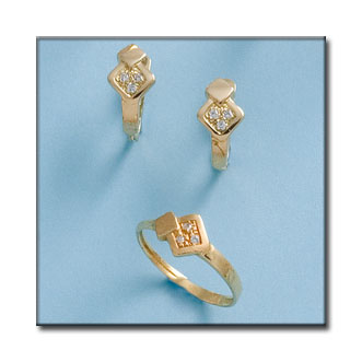PENDIENTES EN ORO DE 18KL CIRCONITAS