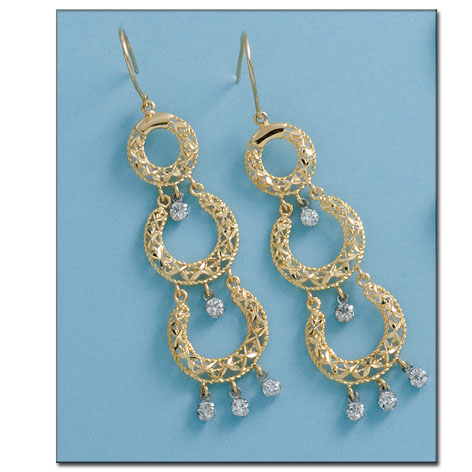 PENDIENTES EN ORO DE 18KL CIRCONITAS