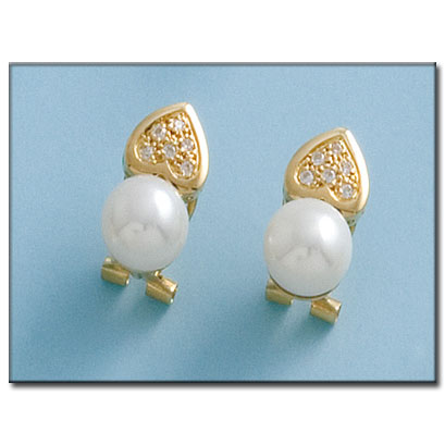 PENDIENTES EN ORO DE 18KL CON PERLAS