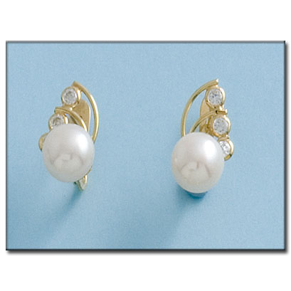 PENDIENTES EN ORO DE 18KL CON PERLAS