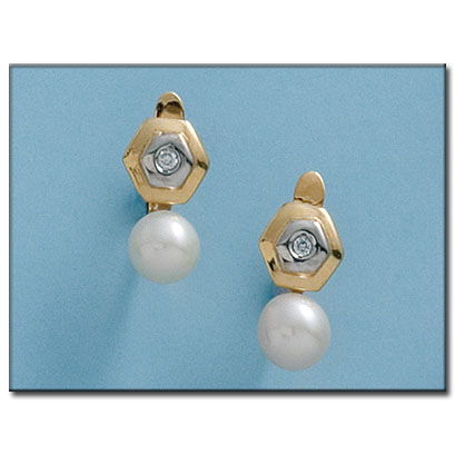 PENDIENTES EN ORO DE 18KL CON PERLAS