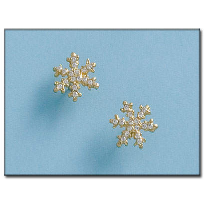 PENDIENTES EN ORO DE 18KL COPOS DE NIEVE