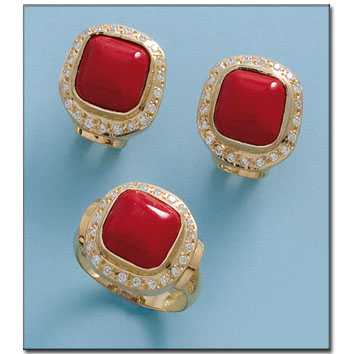 PENDIENTES EN ORO DE 18KL CORAL FINO 