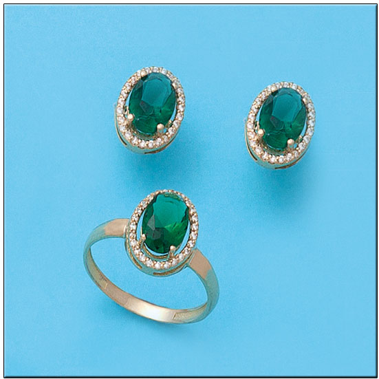 PENDIENTES EN ORO DE 18KL CRISOPAL VERDE