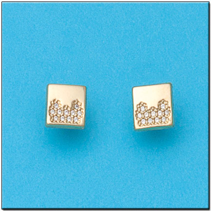 PENDIENTES EN ORO DE 18KL CUADRADOS