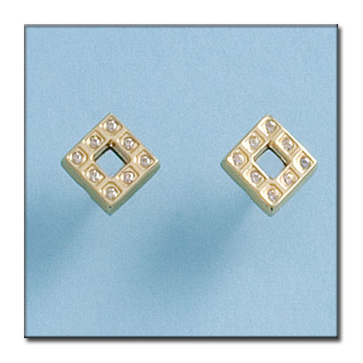 PENDIENTES EN ORO DE 18KL CUADRADOS 