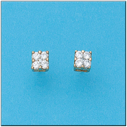 PENDIENTES EN ORO DE 18KL CUADRADOS 5X5