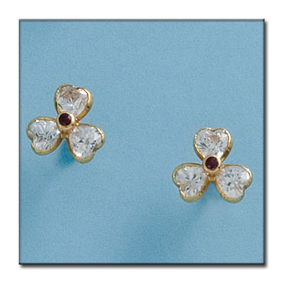 PENDIENTES EN ORO DE 18KL FLOR