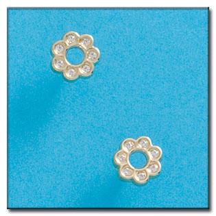 PENDIENTES EN ORO DE 18KL FLOR