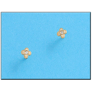 PENDIENTES EN ORO DE 18KL FLOR 