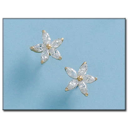 PENDIENTES EN ORO DE 18KL FLOR 
