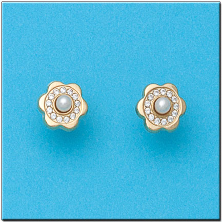 PENDIENTES EN ORO DE 18KL FLOR 