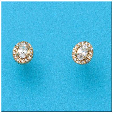 PENDIENTES EN ORO DE 18KL OVAL