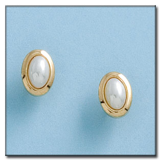 PENDIENTES EN ORO DE 18KL PERLA 7X9MM