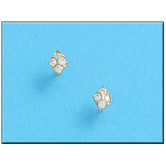 PENDIENTES EN ORO DE 18KL ROMBOS