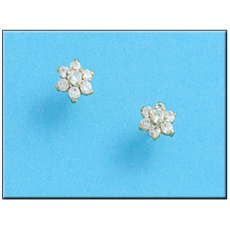 PENDIENTES EN ORO DE 18KL ROSETA 