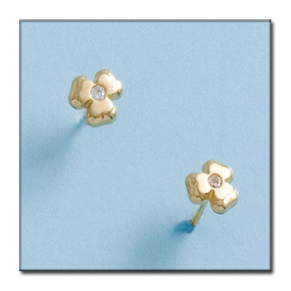 PENDIENTES EN ORO DE 18KL TREBOL