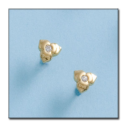PENDIENTES EN ORO DE 18KL TREBOL 